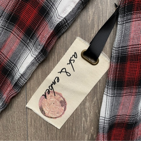 Anthropologie Ash and Ember Button Down front Shirt Plaid Flannel Size XS - Picture 11 of 16